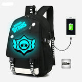 Brawl Stars Teenage Backpack for Children Luminous School Bags