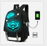 Brawl Stars Teenage Backpack for Children Luminous School Bags