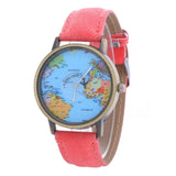 MEIBO Relojes Hombre Unisex Fashion Vintage Casual World Map Men Clock By Airplane Belt Dial Analog Quartz men's Watches Saat