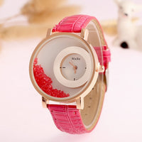 New Fashion Leather Strap Women Rhinestone Wrist Watches Casual Women Dress Watches Crystal Solid Color Hot Relogio Feminino